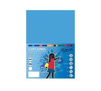 Pack 50 cartulinas color azul turquesa tamaño a4 180g