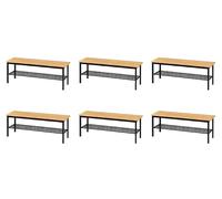 Pack 6 Bancos Vestuario 622 Pino - Montado (6, 1200x400x450mm)