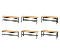 Pack 6 Bancos Vestuario 622 Pino - Montado (6, 1400x400x450mm)