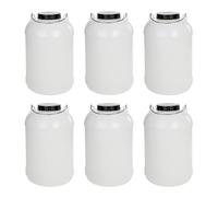 Pack 6 Bidones Redondos de Plástico con Asa de Hierro. Bidón para Aceitunas, Garrafa, Tanque de Agua con Tapa y Boca Ancha. Apto para todo tipo de Líquidos (10L (6 Uds)