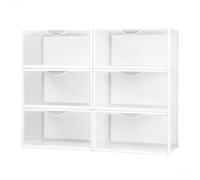 Aktive Cajas de zapatos de plástico Juego de 6 35x27x18,5 cm Apilables Antivuelco Transparente