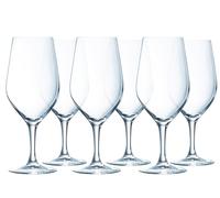 Pack 6 Copas Evidance De Vino De Vidrio Sonoro Superior Transparente Cl 45
