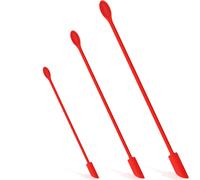 Pack 6 Espátula de Silicona Mini, 3 Tamaños, Rojo Espátula de Masa con Cuchara, 3 Tamaños Espátula Cuchara Raspador sin BPA, Raspadores de Masa Pequeños, Espátula Maquillaje para Hornear, Cocinar,