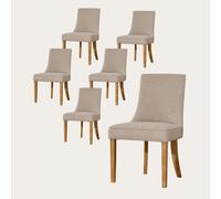 Pack 6 sillas bimba tapizada beige
