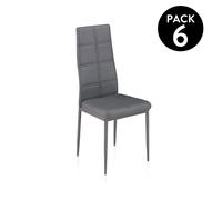 Pack 6 sillas de comedor Gray Tex gray