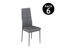 Pack 6 sillas de comedor Gray Tex gray