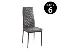 Pack 6 sillas de comedor Lacey Gray fabric
