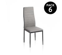Pack 6 sillas de comedor Yuri Dark gray - black