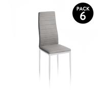 Pack 6 sillas de comedor Yuri Dark gray-white