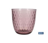 Pack 6 vasos de agua vidrio 29 cl color purpura claro modelo ópalo