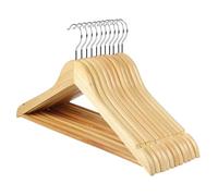 Pack 72 Perchas de Madera para Ropa,Gancho Giratorio 360º Colgador Antideslizante para Trajes, Abrigos, Chaquetas y Camisas, Muescas para Vestidos y Blusas