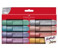 Faber-Castell Marcadores Textliner TL 46 154689 - Set de 8 colores metálicos, punta biselada 1-5 mm