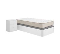 Pack ahorro juvenil canapé round con colchón viscoelástico nova plus 105 x 190 cm y mesita de noche rio