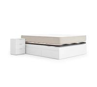 Pack ahorro matrimonio cama compacta, 2 mesitas de noche, colchón viscoelástico nova plus y somier 150 x 190 cm
