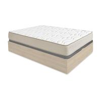 Pack ahorro matrimonio Canapé abatible Nest Roble con Colchón viscoelástico Nova Plus 150 x 190 cm| Montaje Incluido (Solo canapé) Marrón