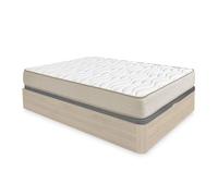 Pack ahorro matrimonio canapé abatible round roble con colchón viscoelástico nova plus 135 x 190 cm