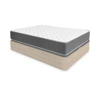 Pack ahorro matrimonio canapé abatible round roble con colchón viscoelástico y muelles aurea 135 x 190 cm