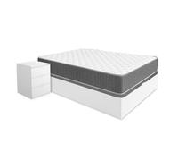 DEKIT - Pack Ahorro Dormitorio Canapé Nest con Dos mesitas y con 1 Colchón viscoelástico con muelles ensacados Aurea de 27cm de Grosor - 135 x 190cm
