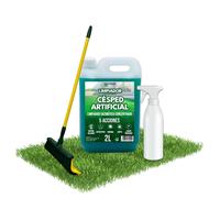 Pack Ahorro Plantawa Limpiador Cesped Concentrado 2L + Cepillo + Mango + Pulverizador, Cesped Artificial, Elimina Olores,Limpiador Enzimático, Larga Duración, 5 Acciones, Formato Ahorro, Jardín, No Tó