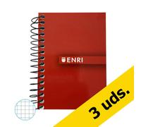 Pack ahorro: x3 Libreta Enri A7 cuadrícula 4mm con 48 hojas (Tapa Blanda) - Surtido de colores