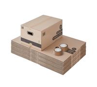 Pack and Move - Lote de 30 cajas de almacenaje para mudanza, 60 x 40 x 30 cm, asas reforzadas, 2 adhesivos