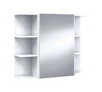 Pack armario con espejo + 2 espejos color blanco brillo baño aseo muebles almacenaje 65x80x21 cm 21 cm