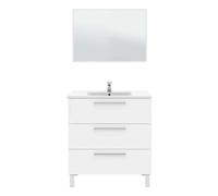 Pack baño melamina con lavamanos+espejo - blanco