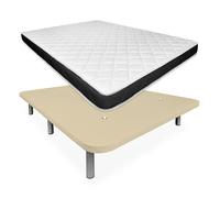 Pack Base tapizada con colchón viscoelástico 13cm de grosor - Duérmete Online Beige 90x190cm