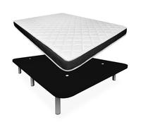 Pack Base tapizada con colchón viscoelástico 13cm de grosor - Duérmete Online Black 135x190cm