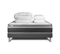 Pack cama completa - Colchón 140x190cm + Somier con láminas (en kit) + 2 almohadas + Edredón - Vital Care Grey 140 x 190
