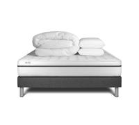 Pack cama completa - Colchón 140x190cm + Somier con láminas (en kit) + 2 almohadas + Edredón - Vital Spa Grey 140 x 190