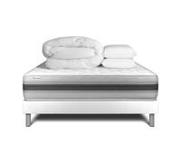 Pack cama completa - Colchón 140x190cm + Somier con láminas (kit) + 2 almohadas + Edredón - Vitalmemo Back White 140 x 190