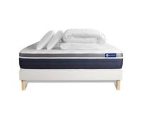 Pack Cama Completa - Colchón 140x200cm + Somier Con Láminas (en Kit) + 2 Almohadas + Edredón - Actilatex Confort