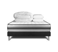 Pack cama completa - Colchón 140x200cm + Somier con láminas (en kit) + 2 almohadas + Edredón - Vitalpower Recover Black 140x200 cm