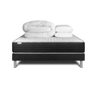 Pack cama completa - Colchón 140x200cm + Somier con láminas (kit) + 2 almohadas + Edredón - Vitalmemo One Black 140x200 cm