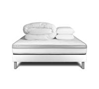 Pack cama completa - Colchón 160x200cm + Somier con láminas (kit) + 2 almohadas + Edredón - Vital Relax White 160x200 cm