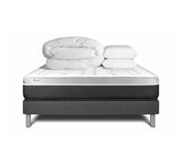Pack cama completa - Colchón 160x200cm + Somier con láminas (kit) + 2 almohadas + Edredón - Vital Soft Grey 160x200 cm