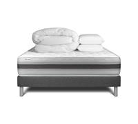 Pack cama completa - Colchón 160x200cm + Somier con láminas (kit) + 2 almohadas + Edredón - Vitalmemo Back Grey 160x200 cm