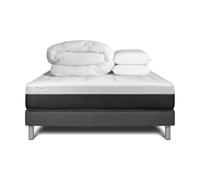 Pack cama completa - Colchón 180x200cm + Somier con láminas (kit) + 2 almohadas + Edredón - Vital Form Grey