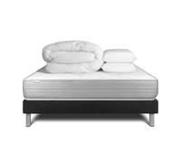 Pack cama completa - Colchón 180x200cm + Somier con láminas (kit) + 2 almohadas + Edredón - Vitalmemo Black 180x200 cm