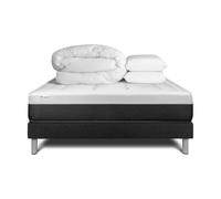 Pack cama completa - Colchón 200x200cm + Somier con láminas (kit) + 2 almohadas + Edredón - Vital Form Black