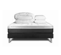 Pack cama completa - Colchón 200x200cm + Somier con láminas (kit) + 2 almohadas + Edredón - Vital Soft Black 200 x 200