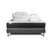 Pack cama completa - Colchón 200x200cm + Somier con láminas (kit) + 2 almohadas + Edredón - Vitalspring Grey 200 x 200
