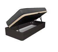 Pack Canapé Apertura Lateral gran almacenamiento con Colchón Viscoelástico Juno - Alta calidad - Altura 18cm (+-2cm) - Fabricado en España - Somnia Descanso [Envío y montaje incluido] Wengue 105x190