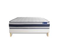 Pack colchón Actiflex ergo 140x190cm + Somier multiláminas, Muelles ensacados y espuma viscoelástica, 3 zonas de confort White 140 x 190
