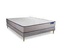 Pack colchón Actiflex form 140x220cm + Somier, Muelles ensacados y espuma viscoelástica, 3 zonas de confort Grey 140 x 220