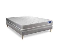 Pack colchón Actilatex touch 135x190cm + Somier, Látex y espuma viscoelástica, 3 zonas de confort Grey 135 x 190