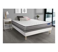 Pack colchón Actimemo night 120x220cm + Somier multiláminas, espuma viscoelástica, 3 zonas de confort White 120 x 220