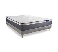 Pack colchón Actimemo plus 130x190cm + Somier, espuma viscoelástica, 7 zonas de confort Grey 130 x 190