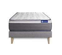 Pack colchón Actimemo plus 90x190cm + Somier, espuma viscoelástica, 7 zonas de confort Grey 90 x 190